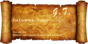Galvanek Tomor névjegykártya